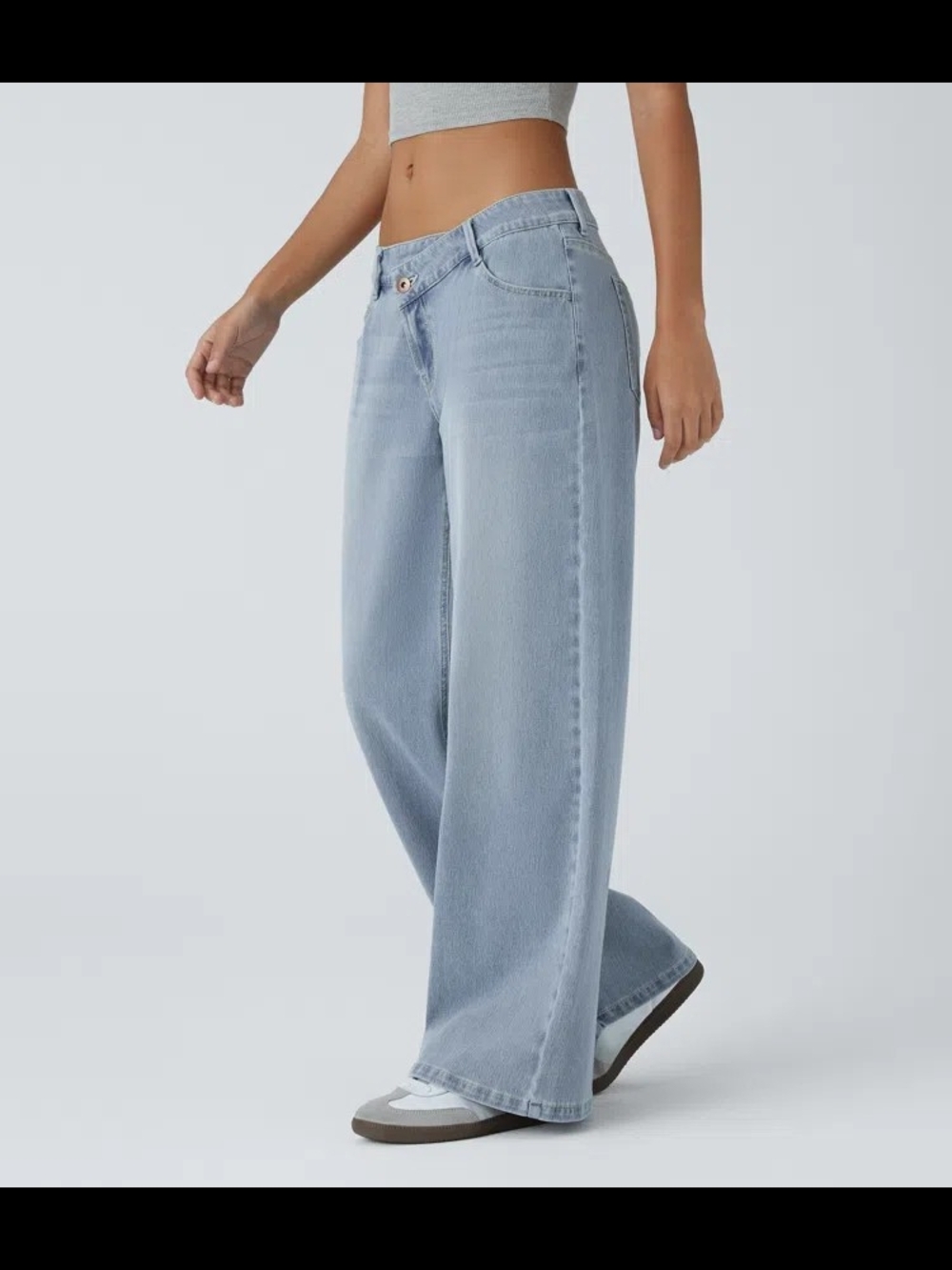 NWOT Halara Flex™ Asymmetric Low Rise Baggy Wide Leg Denim - Picture 2 of 6